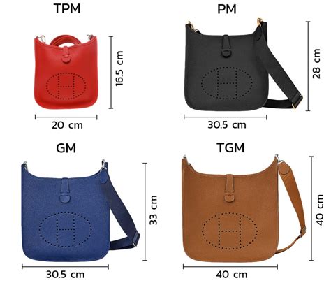 evelyne hermes bag sizes